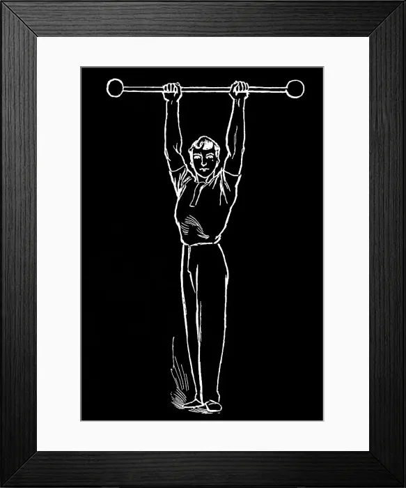 Framed Print : Old engraved illustration of Hygienic Gymnastics, healthy lifestyle - barbell exercises Framed Print : Old engraved illustration of Hygienic Gymnastics, healthy lifestyle - barbell exercises