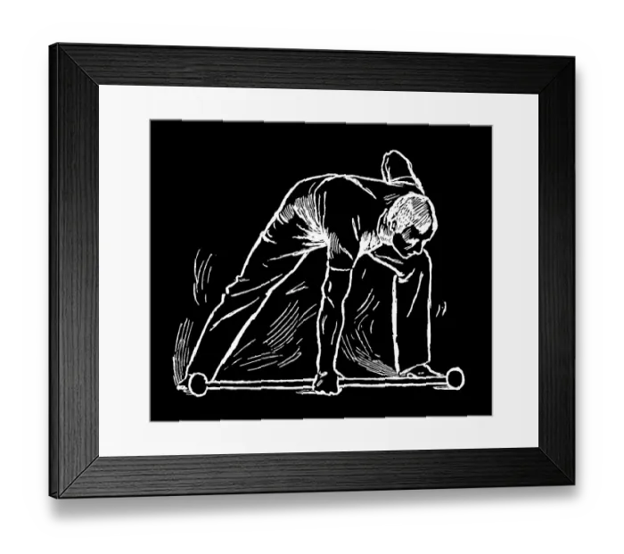 Framed Print : Old engraved illustration of Hygienic Gymnastics, healthy lifestyle - barbell exercises