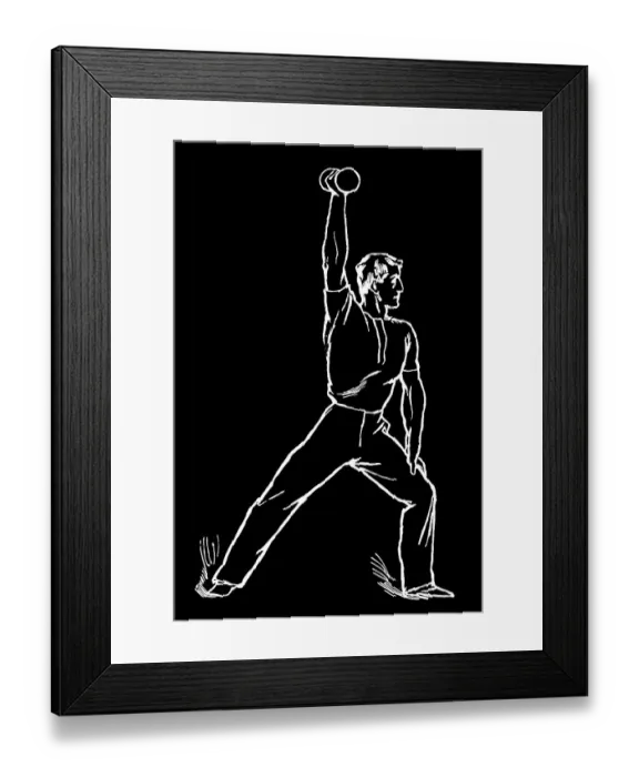 Framed Print : Old engraved illustration of Hygienic Gymnastics, healthy lifestyle - dumbbell exercises Framed Print : Old engraved illustration of Hygienic Gymnastics, healthy lifestyle - dumbbell exercises
