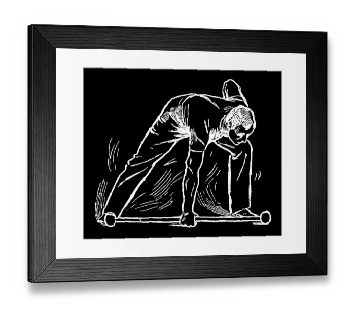 Framed Print : Old engraved illustration of Hygienic Gymnastics, healthy lifestyle - barbell exercises