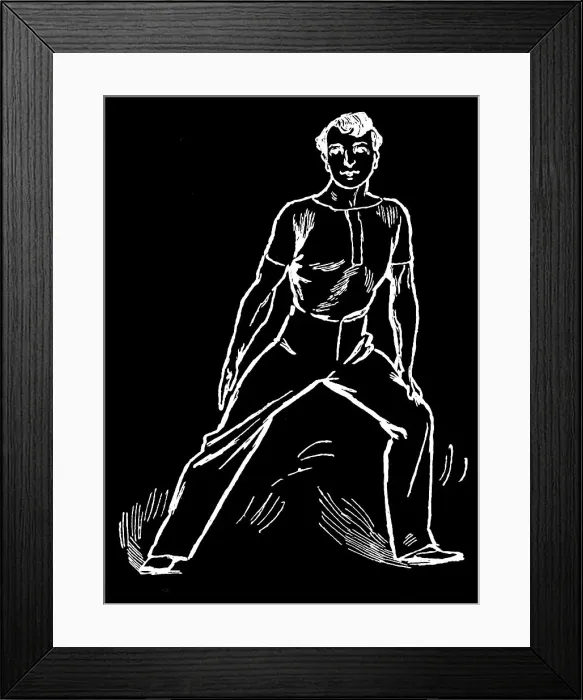 Framed Print : Old engraved illustration of Hygienic Gymnastics, healthy lifestyle - leg, body and arm exercises
