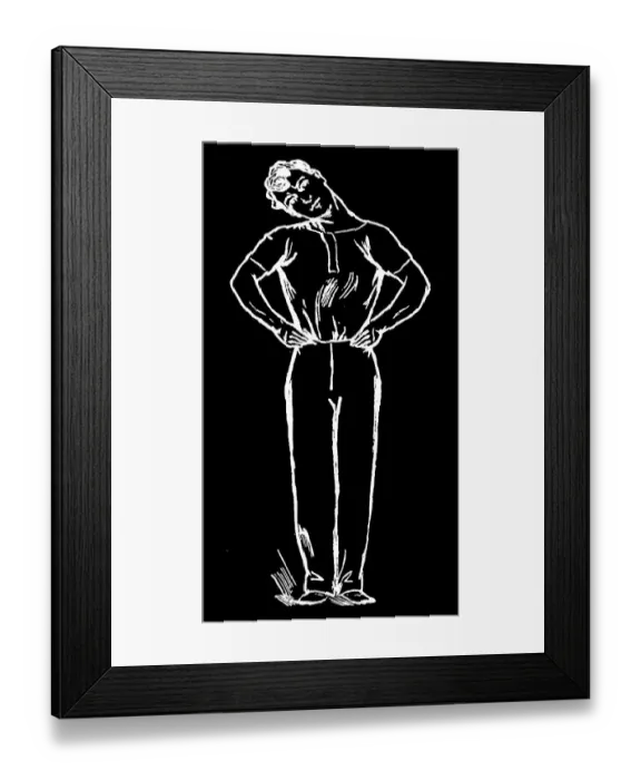 Framed Print : Old engraved illustration of Hygienic Gymnastics, healthy lifestyle - leg, body and arm exercises