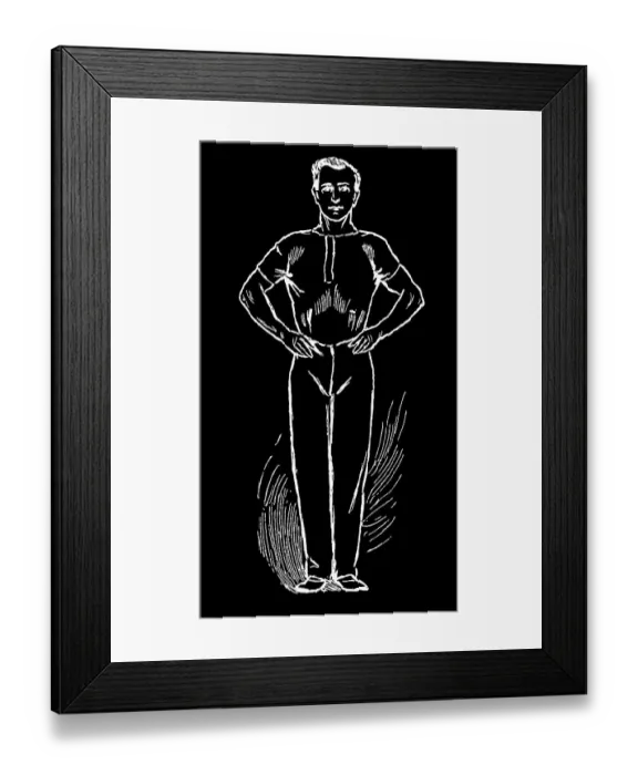 Framed Print : Old engraved illustration of Hygienic Gymnastics, healthy lifestyle - leg, body and arm exercises