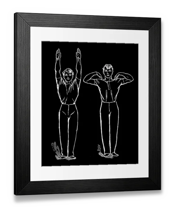 Framed Print : Old engraved illustration of Hygienic Gymnastics, healthy lifestyle - leg, body and arm exercises Framed Print : Old engraved illustration of Hygienic Gymnastics, healthy lifestyle - leg, body and arm exercises