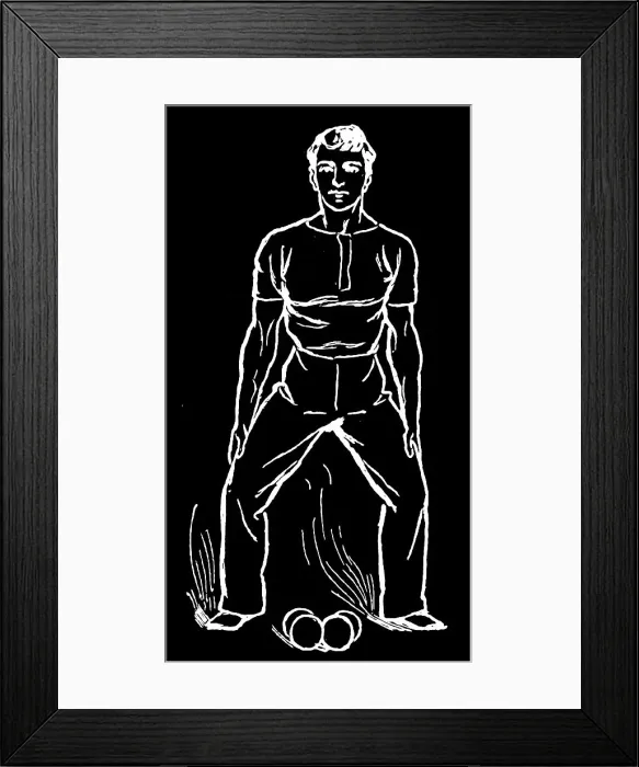 Framed Print : Old engraved illustration of Hygienic Gymnastics, healthy lifestyle - dumbbell exercises