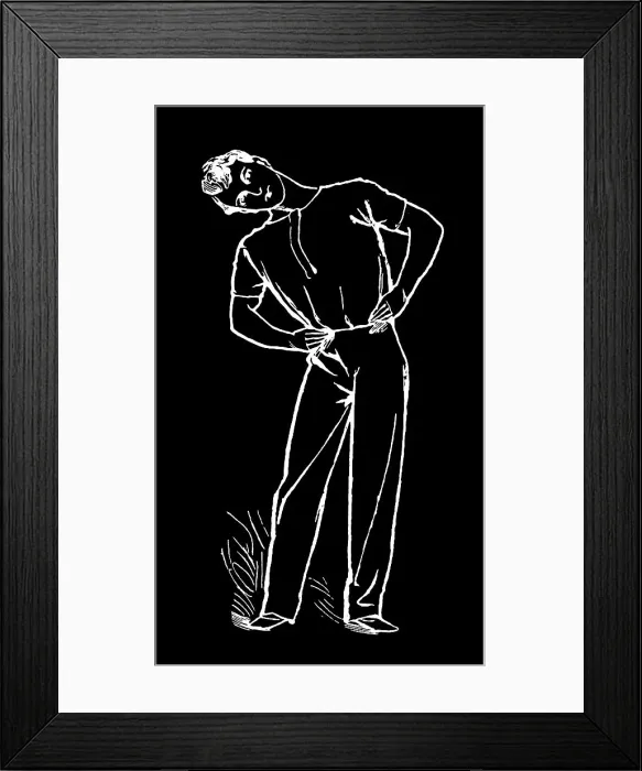 Framed Print : Old engraved illustration of Hygienic Gymnastics, healthy lifestyle - leg, body and arm exercises