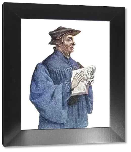 Portrait of Huldrych Zwingli or Ulrich Zwingli (1 January 1484 - 11 October 1531) leader of the Reformation in Switzerland