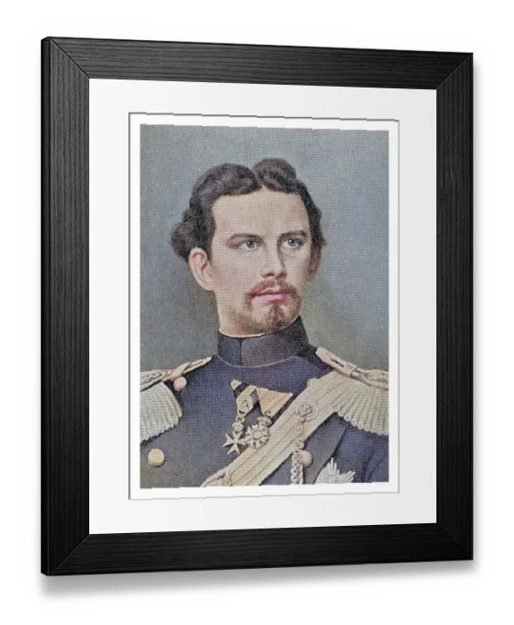 Framed Print : Portrait of Ludwig II of Bavaria (Swan King or der Marchenkonig or the Fairy Tale King') Framed Print : Portrait of Ludwig II of Bavaria (Swan King or der Marchenkonig or the Fairy Tale King')