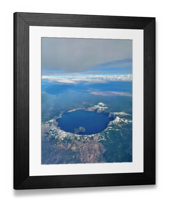 Framed Print : Crater Lake as seen from above Framed Print : Crater Lake as seen from above