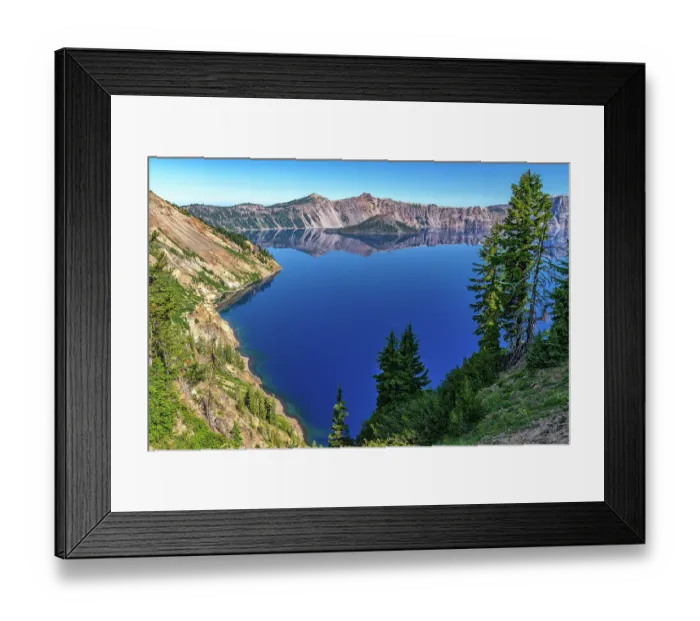 Framed Print : Crater Lake And Wizard Island Landscape Framed Print : Crater Lake And Wizard Island Landscape