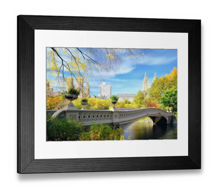 Framed Print : Bow Bridge over Lake Framed Print : Bow Bridge over Lake