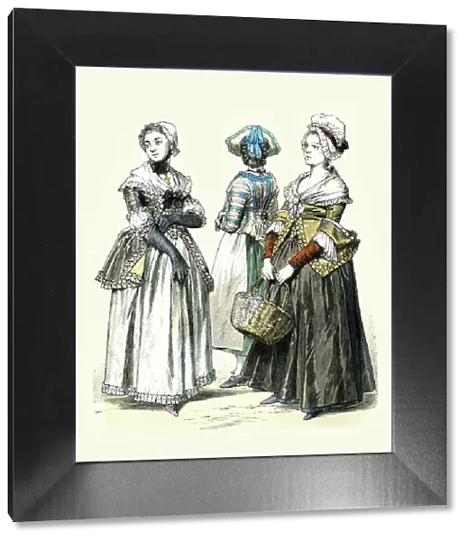 Women's fashions of the 18th Century, German, Karlsruhe, Vienna, Frankfurt, History Period costumes