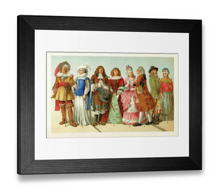 Framed Print : Period costume 17th - 18th century Europe Framed Print : Period costume 17th - 18th century Europe