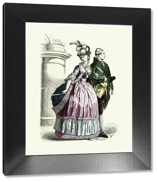 Young couple in the fashion of mid 18th Century