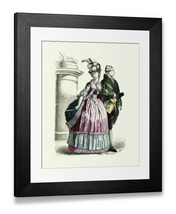 Framed Print : Young couple in the fashion of mid 18th Century Framed Print : Young couple in the fashion of mid 18th Century