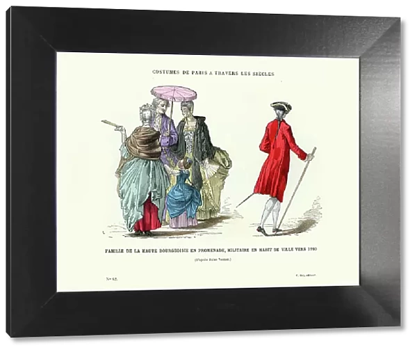 History of Fashion, French upper class family 1760
