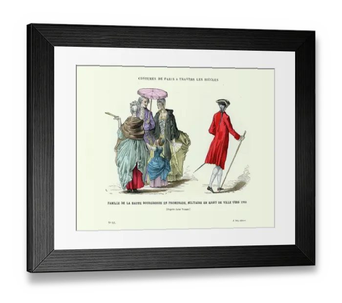 Framed Print : History of Fashion, French upper class family 1760 Framed Print : History of Fashion, French upper class family 1760