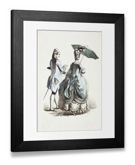 Framed Print : Aristocratic couple traditional clothing from 18th century Framed Print : Aristocratic couple traditional clothing from 18th century
