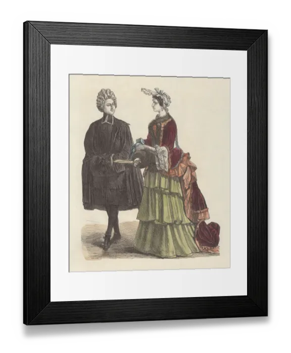 Framed Print : French Abbe and noble lady, early 18th century, published c. 1880 Framed Print : French Abbe and noble lady, early 18th century, published c. 1880