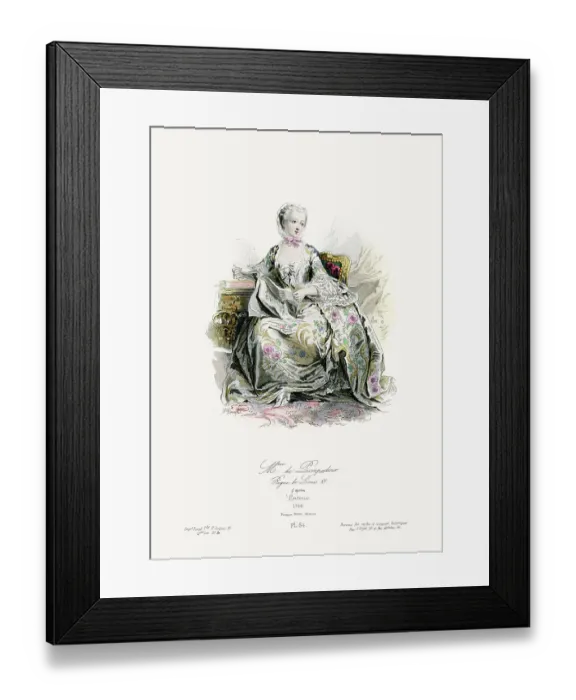 Framed Print : 18th Century Fashion - Madame de Pompadour