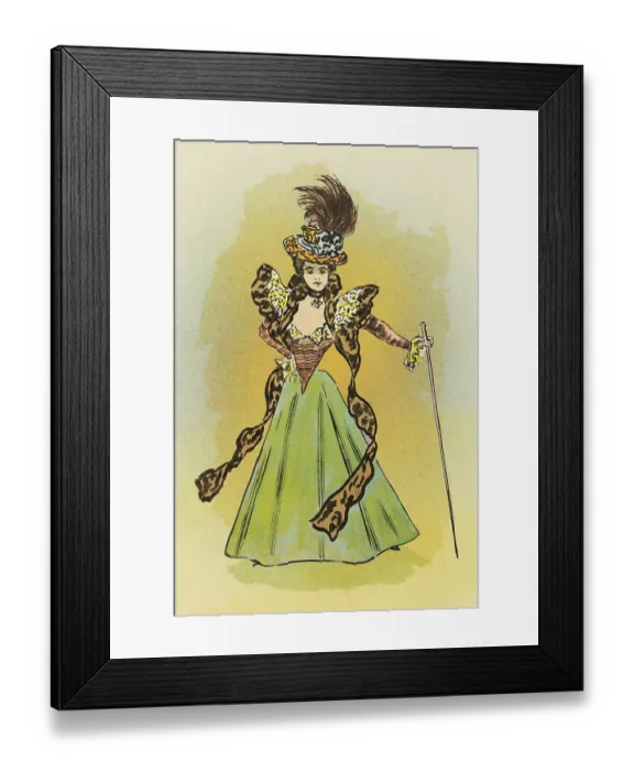 Framed Print : Young woman in dress fashion victorian style art nouveau 1897 Framed Print : Young woman in dress fashion victorian style art nouveau 1897