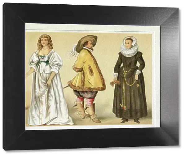 Traditional clothing England and Germany 17th century