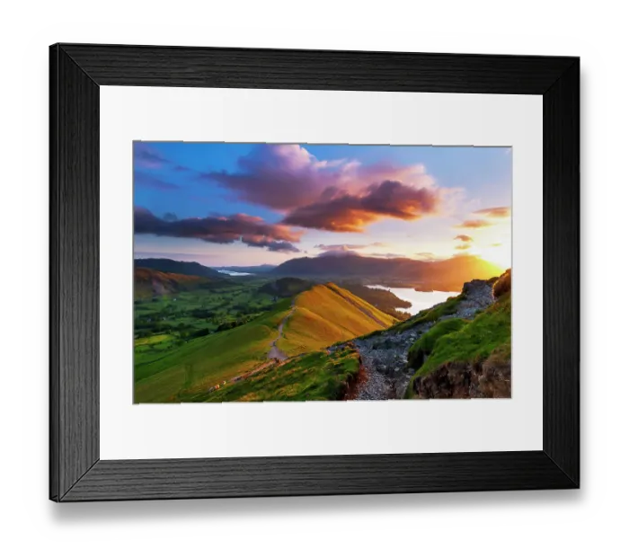 Framed Print : Mountain sunrise. Lake District National park. UK Framed Print : Mountain sunrise. Lake District National park. UK