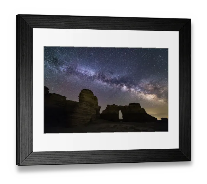 Framed Print : Milkyway over Monument Rocks, Kansas Framed Print : Milkyway over Monument Rocks, Kansas