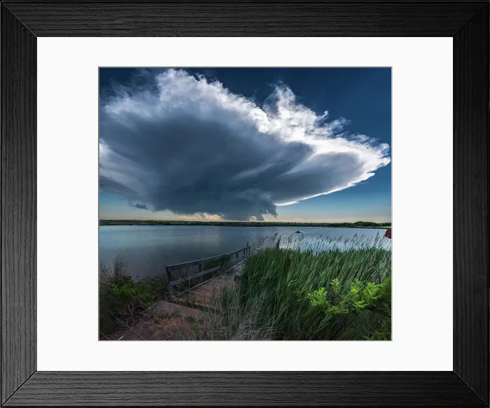 Framed Print : Thunderstorm over a Lake. Texas, USA Framed Print : Thunderstorm over a Lake. Texas, USA