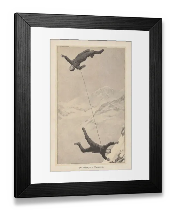 Framed Print : The crash from the Matterhorn in 1865, raster print, 1895