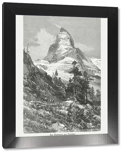 Matterhorn, Swiss Alps, wood engraving, published in 1897