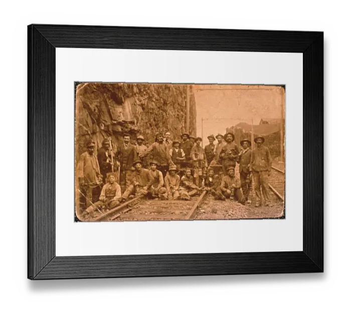 Framed Print : Railroad Workers on Tracks Framed Print : Railroad Workers on Tracks