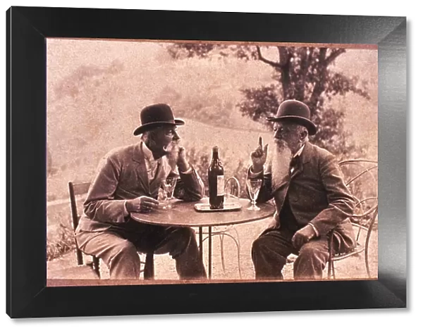 Two Men Talking over Wine