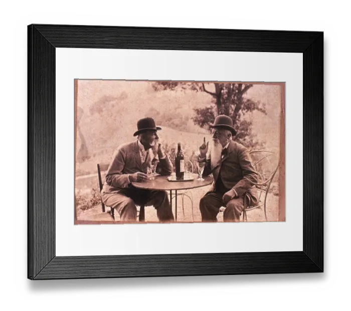 Framed Print : Two Men Talking over Wine Framed Print : Two Men Talking over Wine