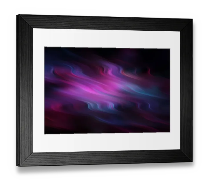 Framed Print : Smoke waves abstract in magenta blue on black background Framed Print : Smoke waves abstract in magenta blue on black background