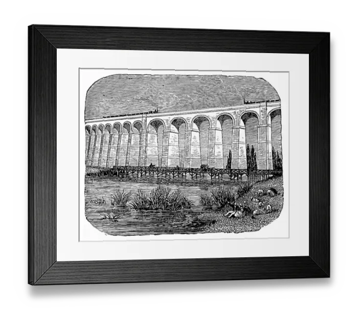 Framed Print : Viaduct crossing river Indre, France Framed Print : Viaduct crossing river Indre, France