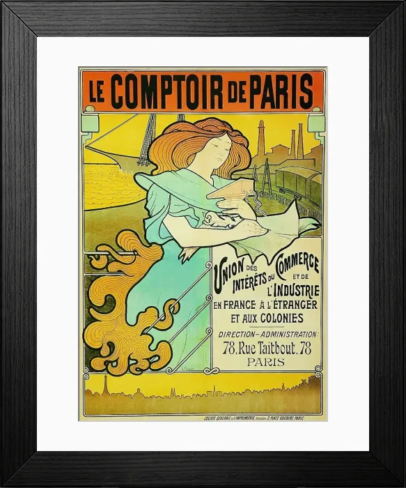 Framed Print : Paris, poster of the commercial and industrial union, 1897 Framed Print : Paris, poster of the commercial and industrial union, 1897
