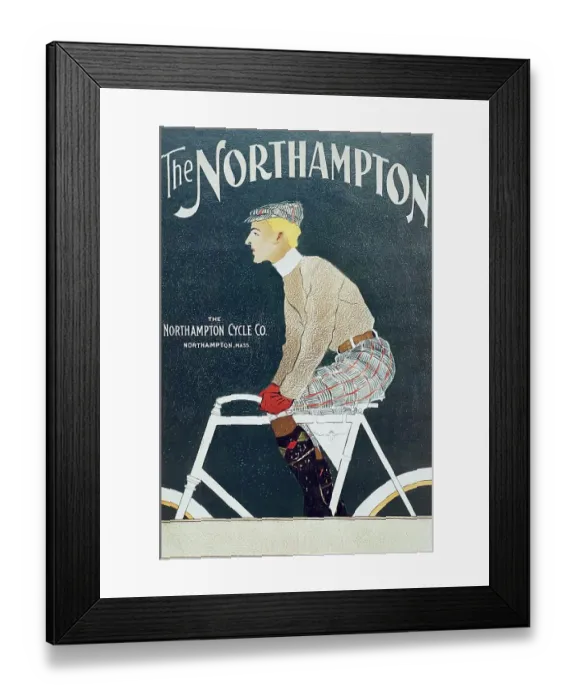 Framed Print : Man riding a Northampton bicycle Framed Print : Man riding a Northampton bicycle