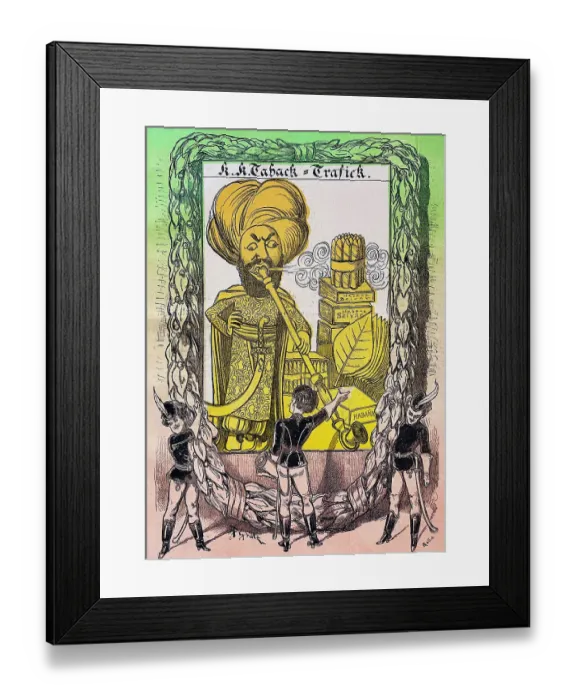Framed Print : Praise the Turkish tobacco and pipe smoking arts, poster for water pipe and cigars