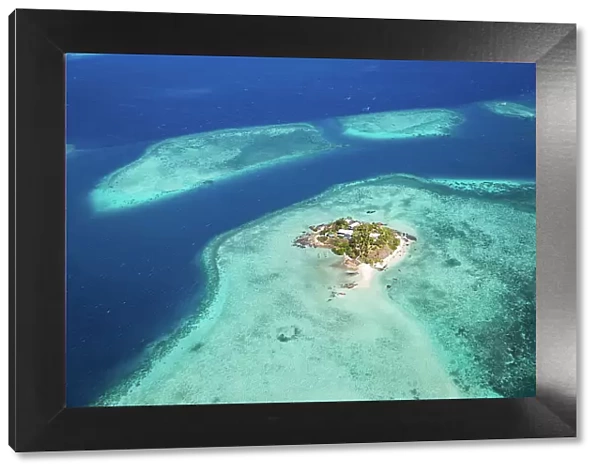 Aerial view of Wadigi island, Fiji