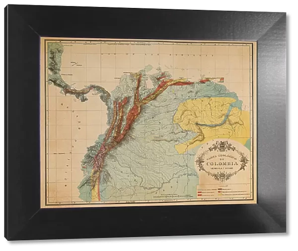 Antique Map of the Andes Mountains in Ecuador, Venezuela and Columbia - 19th Century