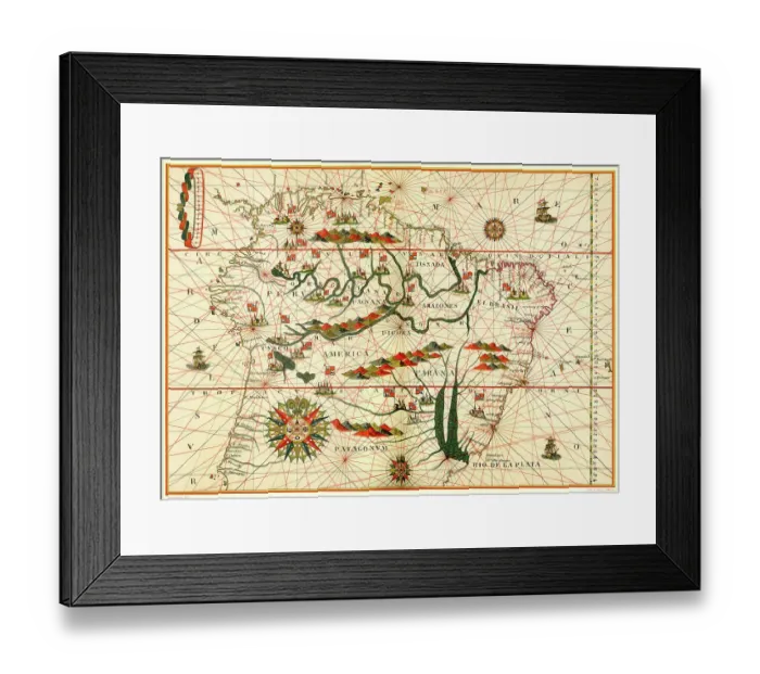Framed Print : Map of South America Framed Print : Map of South America