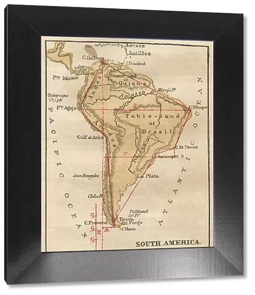 South America Map Illustration, Travel, Exploration, Antique 1871 Illustration