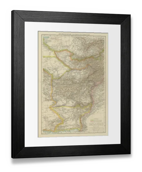 Framed Print : Old chromolithograph map of Afghanistan and Balochistan (Balochistan or Afghani Baluchistan, an arid, mountainous region that includes part of southern and southwestern Afghanistan) Framed Print : Old chromolithograph map of Afghanistan and Balochistan (Balochistan or Afghani Baluchistan, an arid, mountainous region that includes part of southern and southwestern Afghanistan)