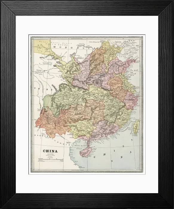 Framed Print : Map of China 1883 Framed Print : Map of China 1883