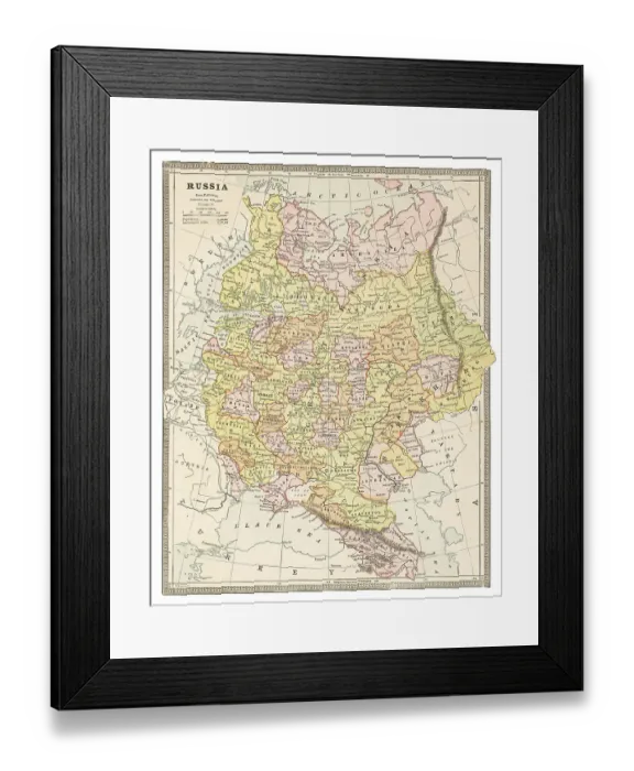 Framed Print : Map of Russia 1883 Framed Print : Map of Russia 1883