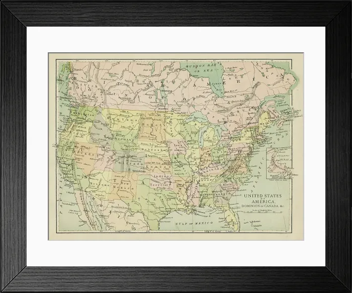 Framed Print : Map of the United States of America Framed Print : Map of the United States of America