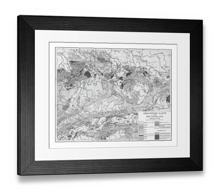 Framed Print : Old chromolithograph Geological map of Germany Framed Print : Old chromolithograph Geological map of Germany