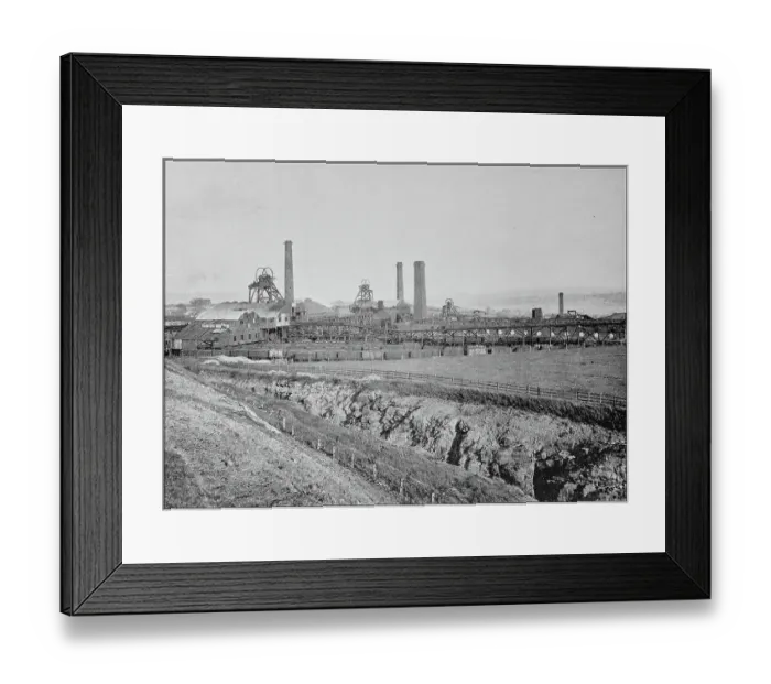 Framed Print : Antique black and white photograph of England and Wales: Hoyland Silkstone Collieries, Yorkshire Framed Print : Antique black and white photograph of England and Wales: Hoyland Silkstone Collieries, Yorkshire