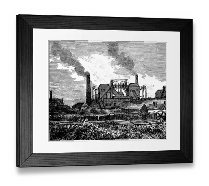 Framed Print : Antique illustration: Coal mine Framed Print : Antique illustration: Coal mine